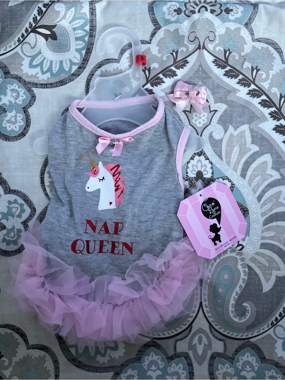 Nap Queen Unicorn Tutu Tank - Gray & Light Pink